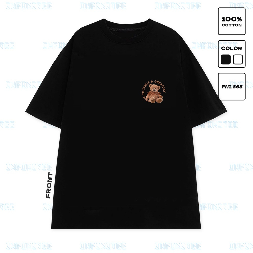 Áo Thun Miucho LOTSO kiểu dáng form-in hình chú gấu dâu kute chất liểu vải cotton 100%