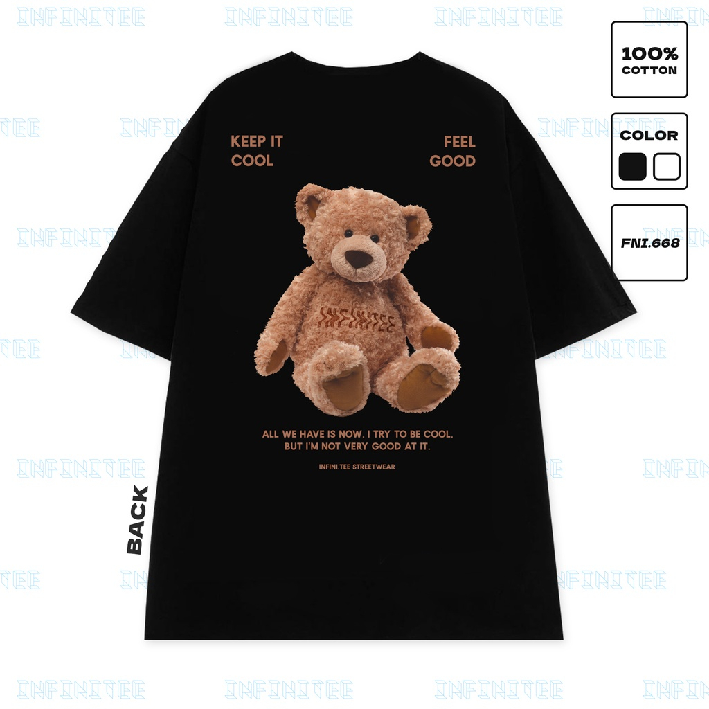 Áo Thun Miucho LOTSO kiểu dáng form-in hình chú gấu dâu kute chất liểu vải cotton 100%