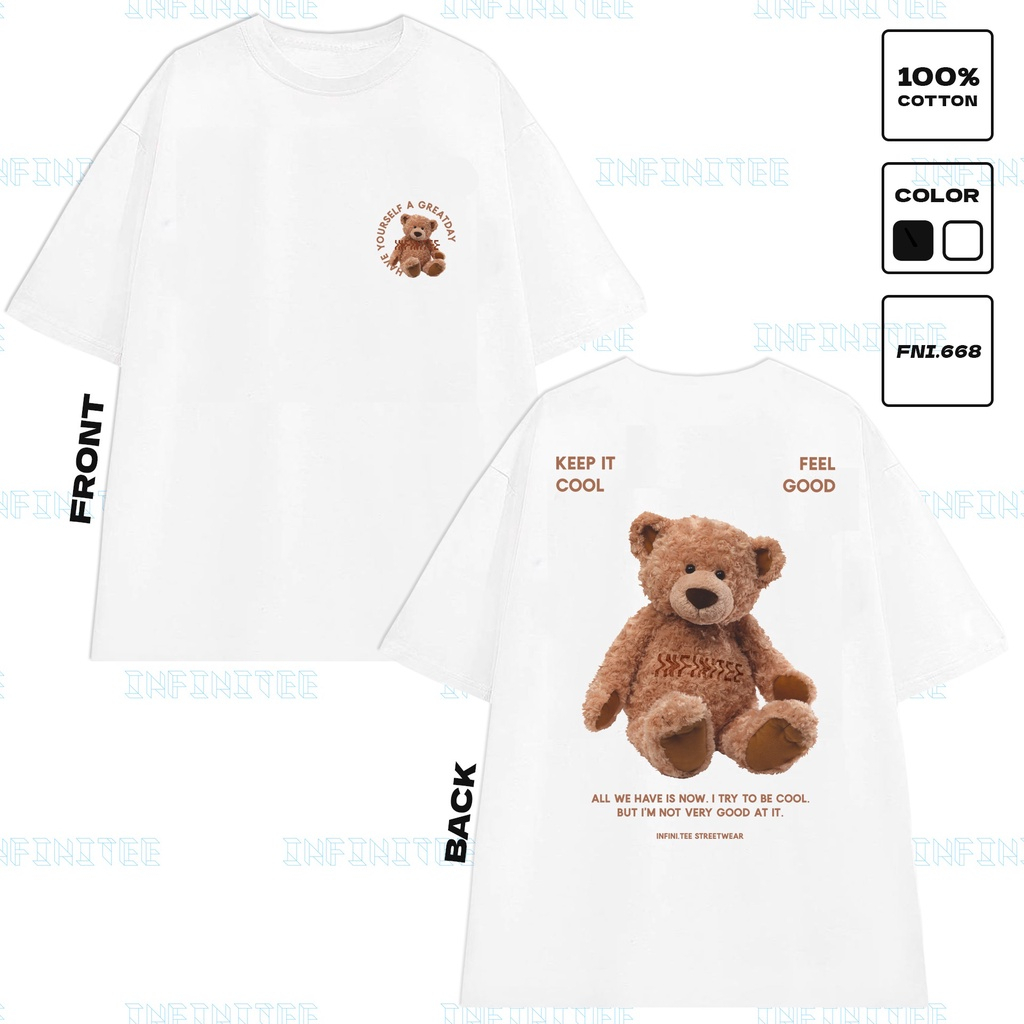 Áo Thun Miucho LOTSO kiểu dáng form-in hình chú gấu dâu kute chất liểu vải cotton 100%