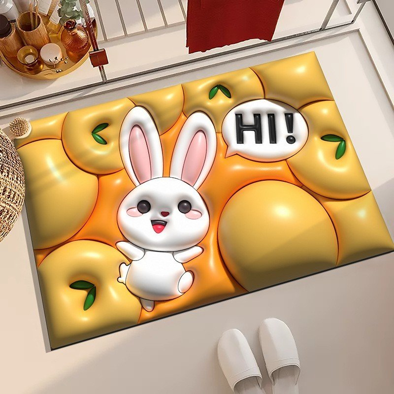 Thảm lau chân in hình 3D siêu cute mẫu hot 2023, thảm chùi chân thấm nước 3s, kích thước 40*60CM