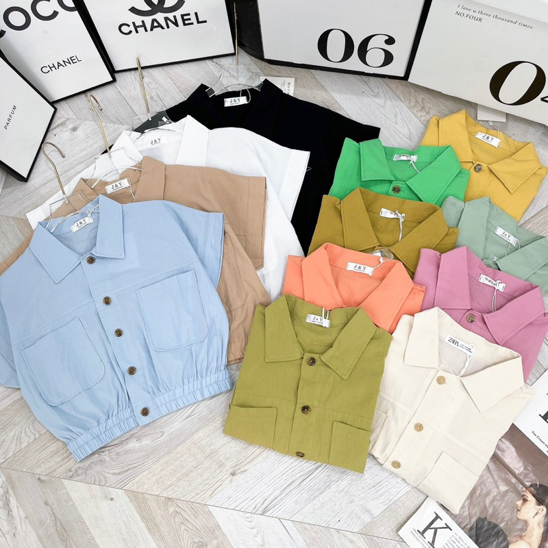 SƠ MI CROPTOP GẤU CHUN