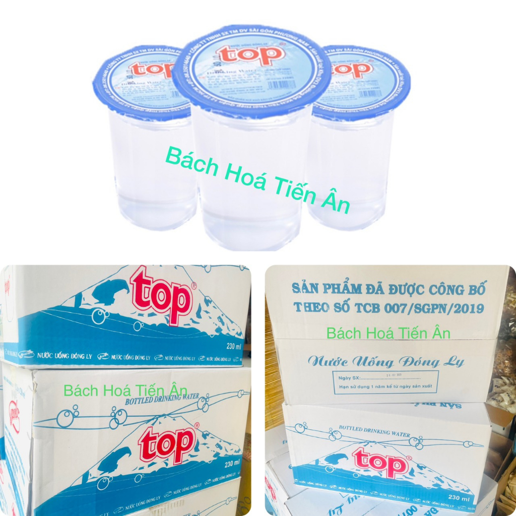 Nước Uống Đóng Ly TOP 230ML ( 48 LY) Kèm ống hút bên trong, dùng cho đám tiệc...