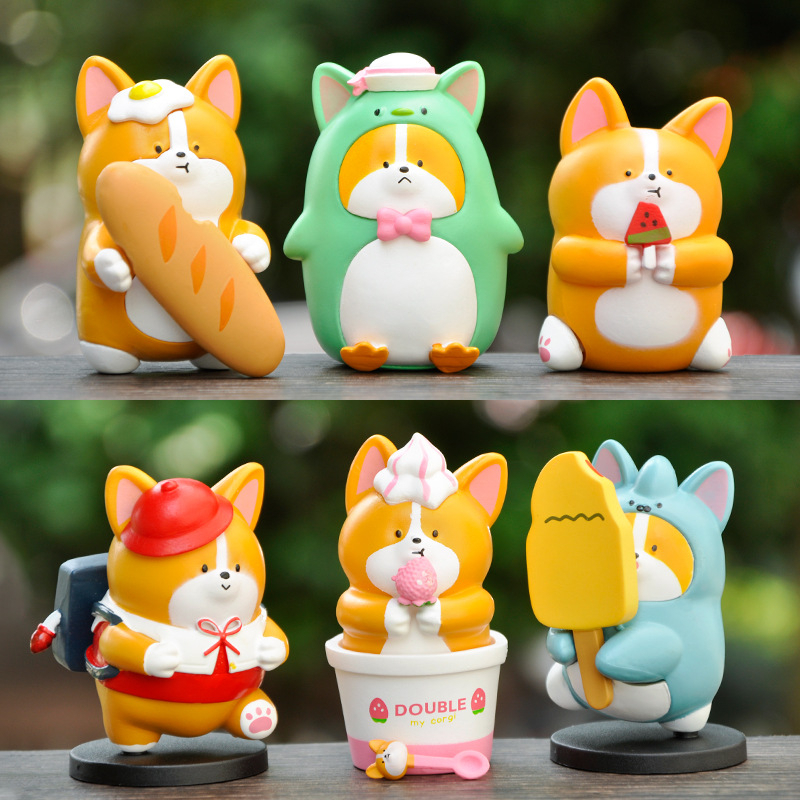 Mô hình tiểu cảnh Corgi Foodie Ráp nhiều kiểu dáng đáng yêu dùng làm mô hình tiểu cảnh, quà tặng bạn bè