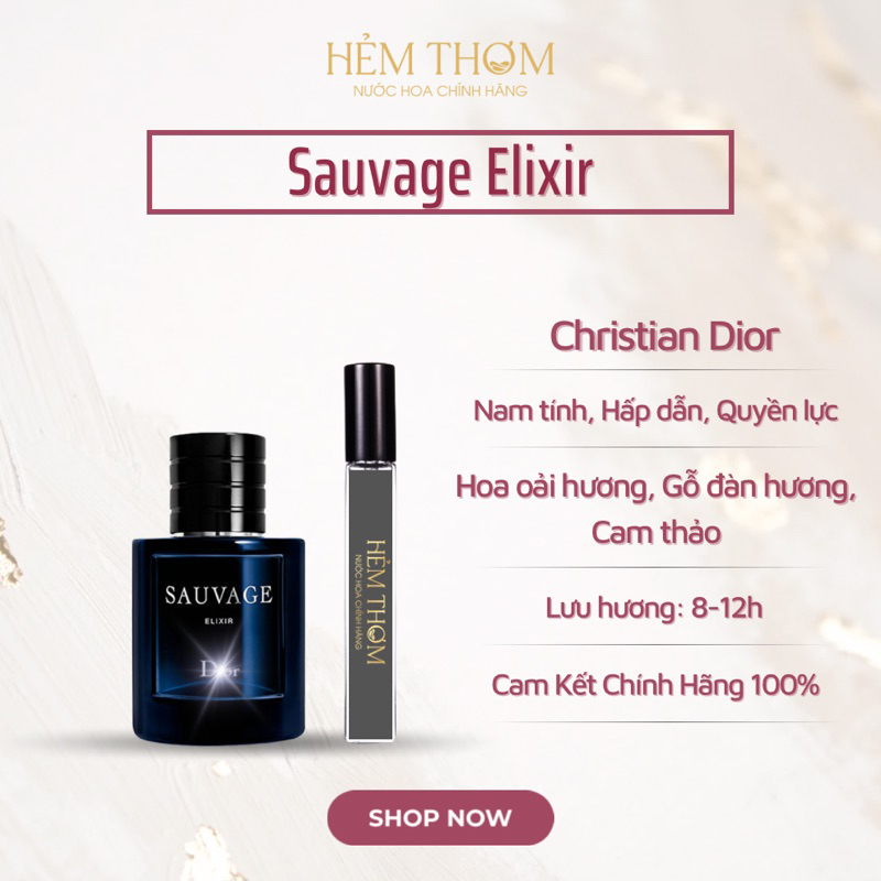 Mẫu Thử Nước Hoa Nam 10ml | Dior Sauvage Elixir (Đà Nẵng)