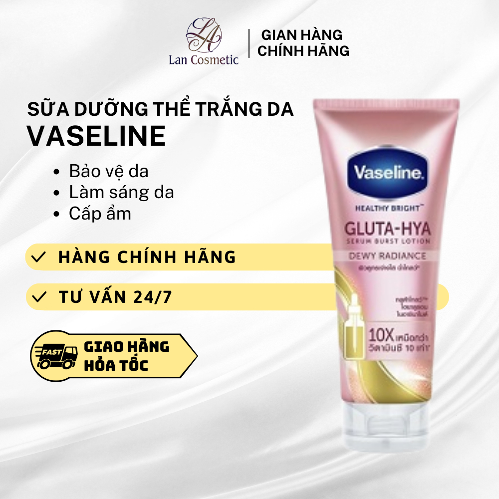 Serum Dưỡng Thể trắng da  VASELINE - Gluta-Hya Serum Burst Lotion Dewy Radiance 10X 300ml