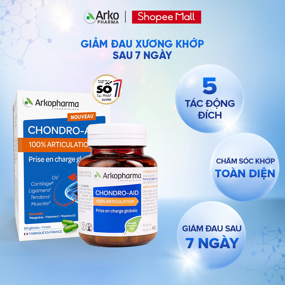 Viên uống giảm đau xương khớp chứa chiết xuất nhũ hương cô đặc Arkopharma