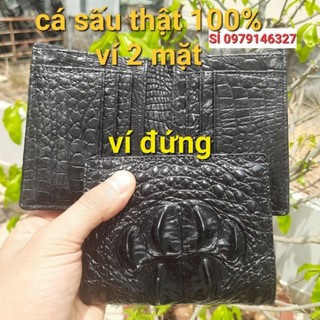Ví nam da cá sấu 2 mặt thật 100% .da cá lựa đẹp .ví đứng gù gai.bóp nam cá sấu 2 mặt.
