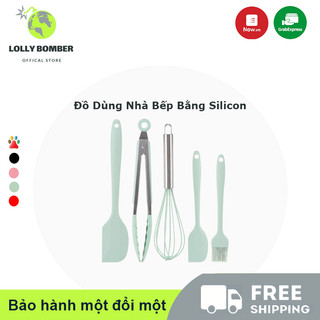 Đồ dùng nhà bếp bằng silicon,5 bộ dụng cụ có chất liệu silicone dụng cụ làm bánh dụng cụ nhà bếp