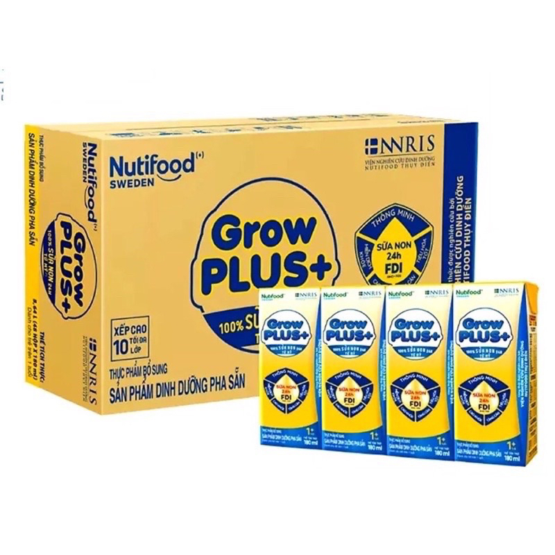 Thùng sữa grow plus vàng Nutifood 48hộp x 110ml