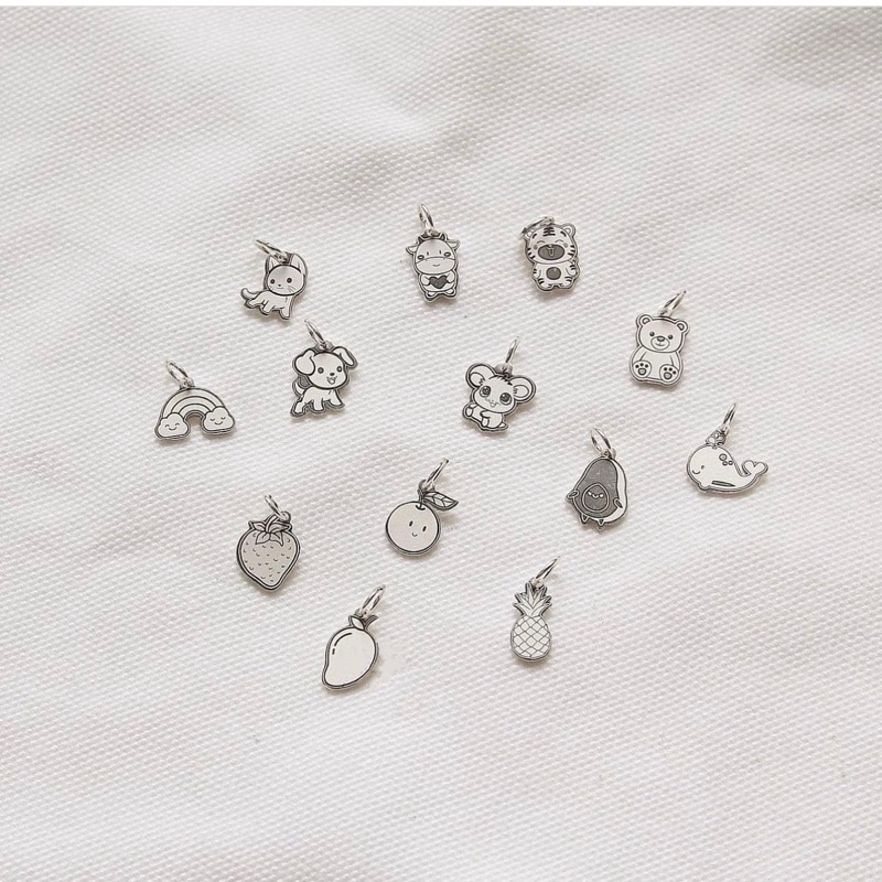 Hình treo ngộ nghĩnh mặt dây bạc charm treo bạc