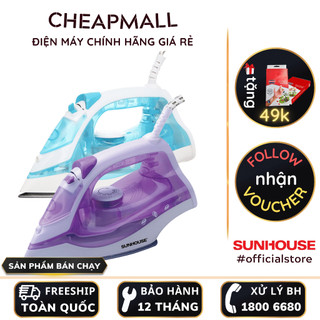 Bàn là hơi nước Sunhouse SHD2063P 1600W bình chứa 190ml 5 chế độ bề mặt chống dính phù hợp mọi loại vải - CheapMall