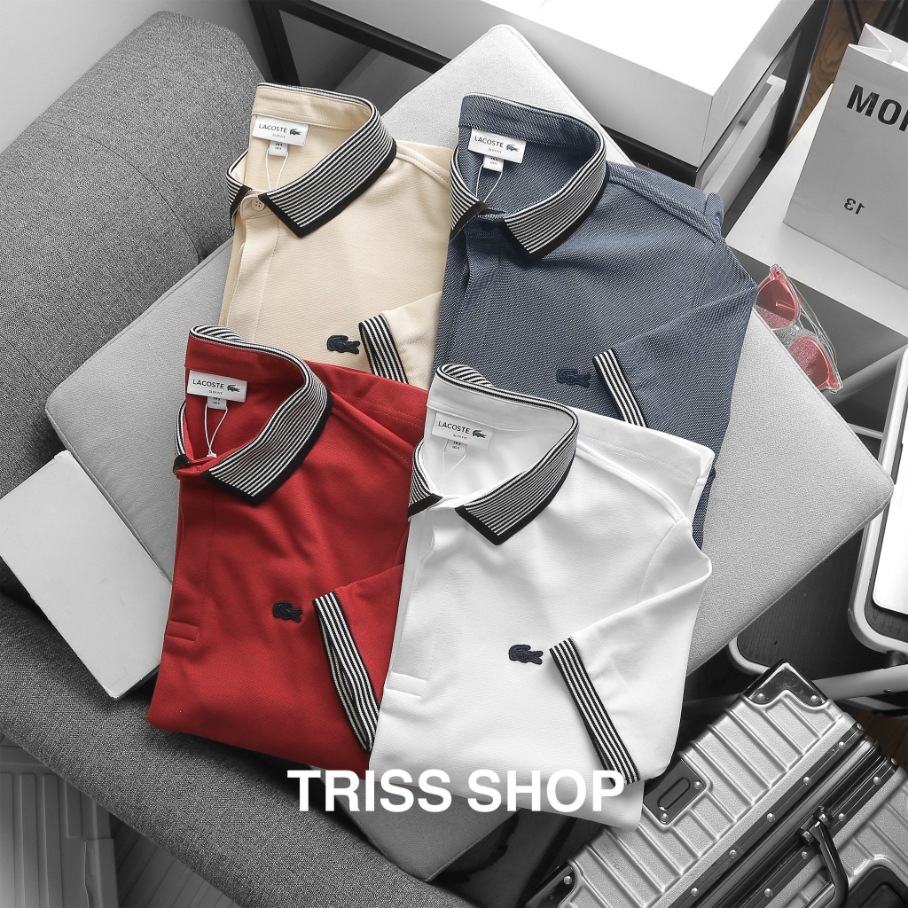 Áo Polo Nam Lacoste Basic Phối Cổ 3 chất liệu cotton thấm hút mồ hôi thoáng mát