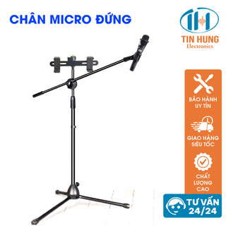 Chân micro đứng cao cấp cho Phòng thu, sân khấu MP303 chân đứng tích hợp 1 đầu gắn mic và 02 đế kẹp điện thoại - ORIS