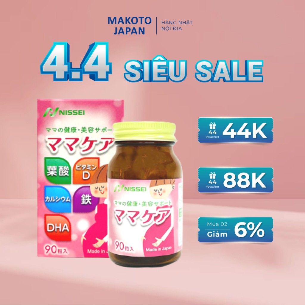Vitamin tổng hợp Cho Bà Bầu Nissei Nhật Bản Mama Care Bổ Sung Vitamin Khoáng Chất 90 Viên