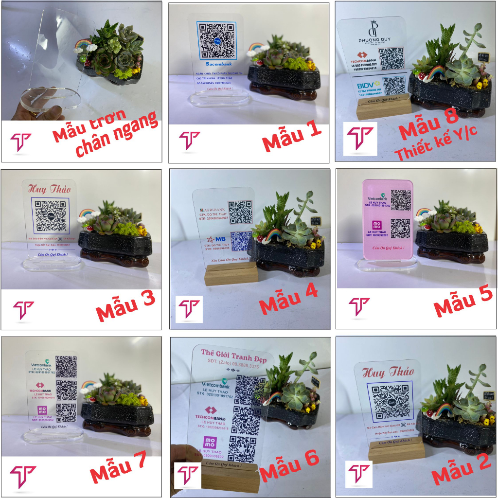 QR CODE - bảng quét mã QR hàng CAO CẤP chân gỗ, chân mica thời gian giao siêu tốc 1 giờ - mẫu mới