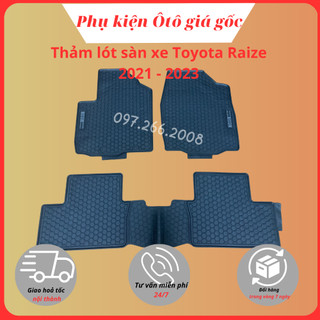 Thảm lót sàn xe Toyota Raize 2021, 2022, 2023, 2024 cao su đúc không mùi - Chữ trắng