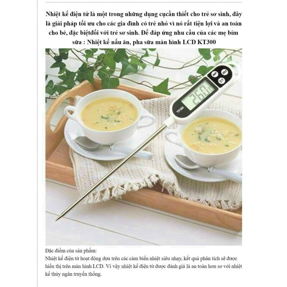 Que đo Emma Kids đo nước pha sữa -  nhiệt độ thực phẩm nấu ăn, làm bánh, nước tắm cho bé