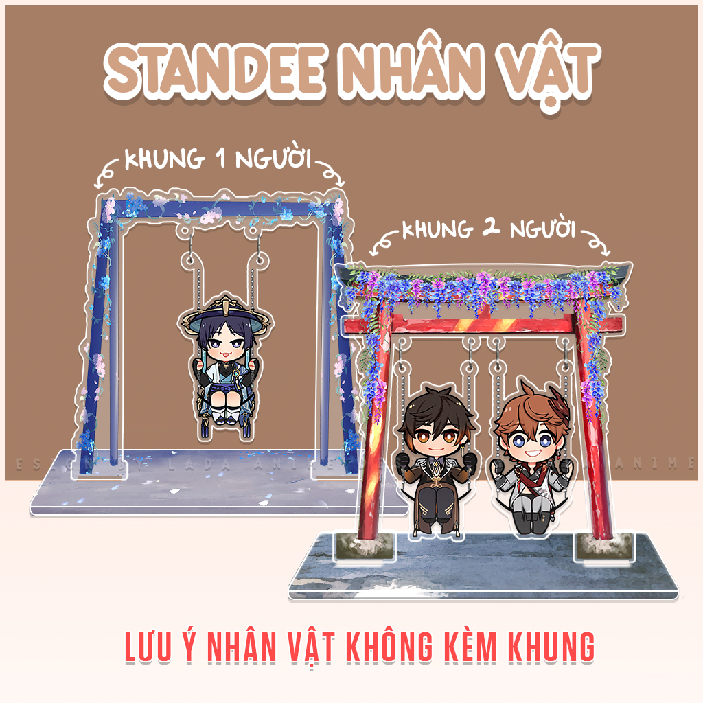 Standee Xích Đu Genshin Impact Tùy Chọn Nhân Vật Chưa Kèm Khung Xích Đu, Mô Hình Acrylic Mica Game Trang Trí Để Bàn
