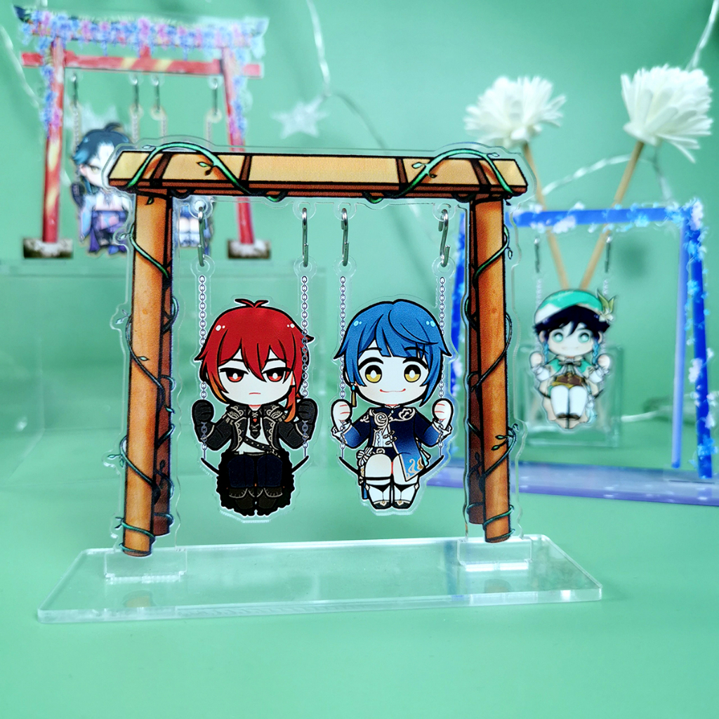 Standee Xích Đu Genshin Impact Tùy Chọn Nhân Vật Chưa Kèm Khung Xích Đu, Mô Hình Acrylic Mica Game Trang Trí Để Bàn