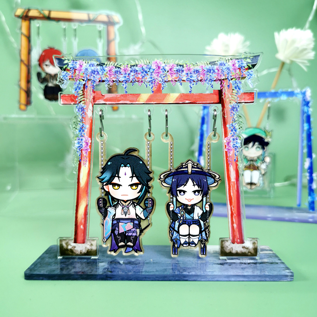 Standee Xích Đu Genshin Impact Tùy Chọn Nhân Vật Chưa Kèm Khung Xích Đu, Mô Hình Acrylic Mica Game Trang Trí Để Bàn