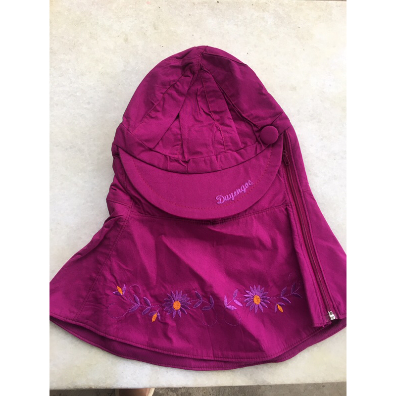 Mũ khẩu trang chống nắng, nón bí, vải thô cotton, có dây kéo