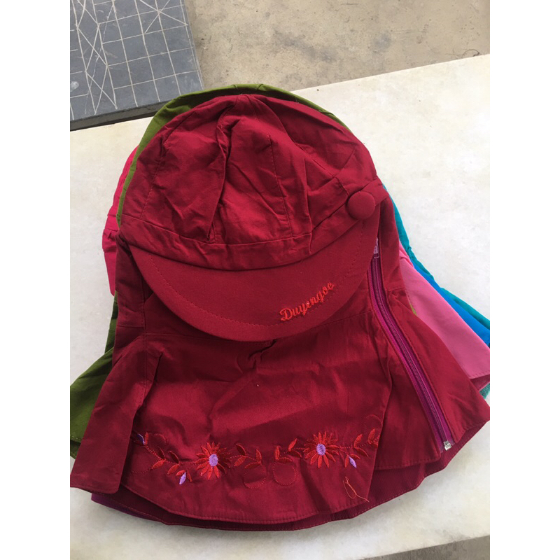 Mũ khẩu trang chống nắng, nón bí, vải thô cotton, có dây kéo