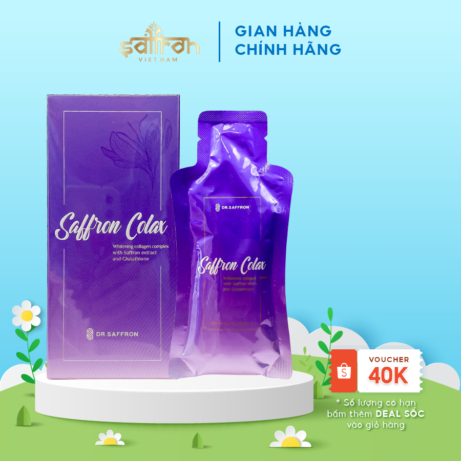 Nước Uống Collagen Saffron Colax Dr.Saffron vị Đào Cam Mật Ong (7 gói x 30ml)