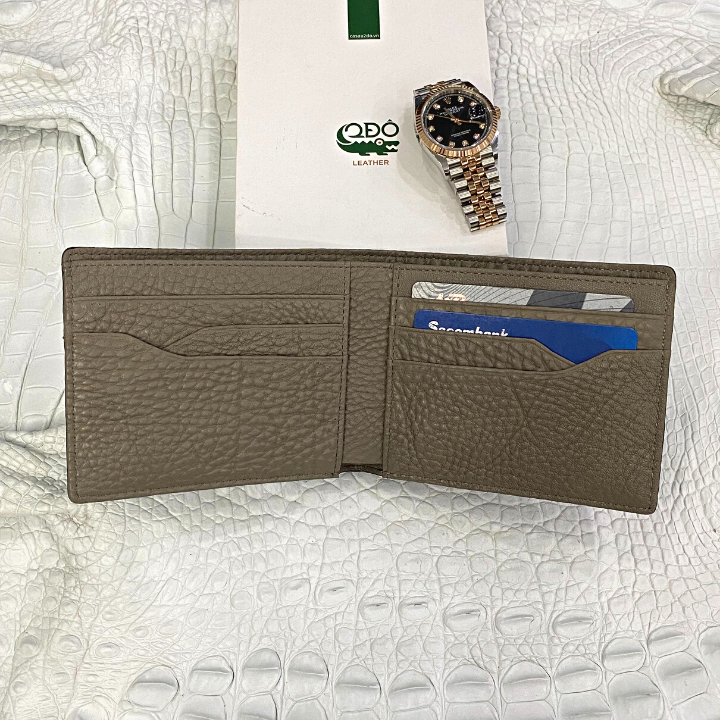 Ví nam cá con Da Cá Sấu v18c 2DO LEATHER kích thước  Quà Tặng Cho Người Thân, Sang Trọng, Cao Cấp, Siêu Bền