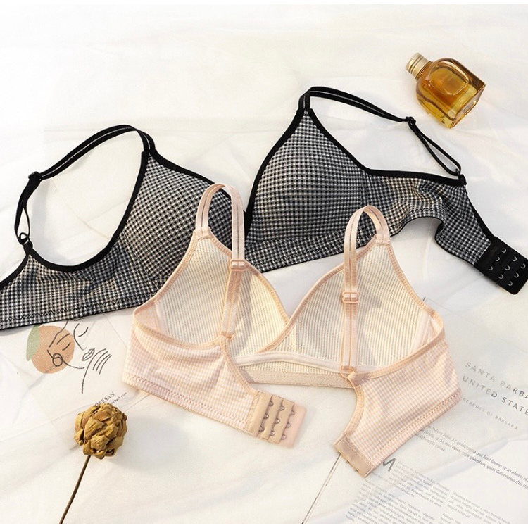 Áo ngực bra nữ kẻ sọc nhiều màu, không gọng ôm ngực mút mềm mỏng, gợi cảm, co giãn Áo lót Missie AT02