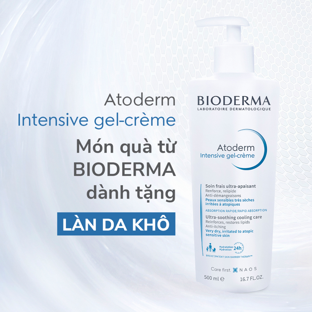 Kem dưỡng phục hồi, làm dịu da Bioderma Atoderm Intensive Gel-Creme  cho da khô