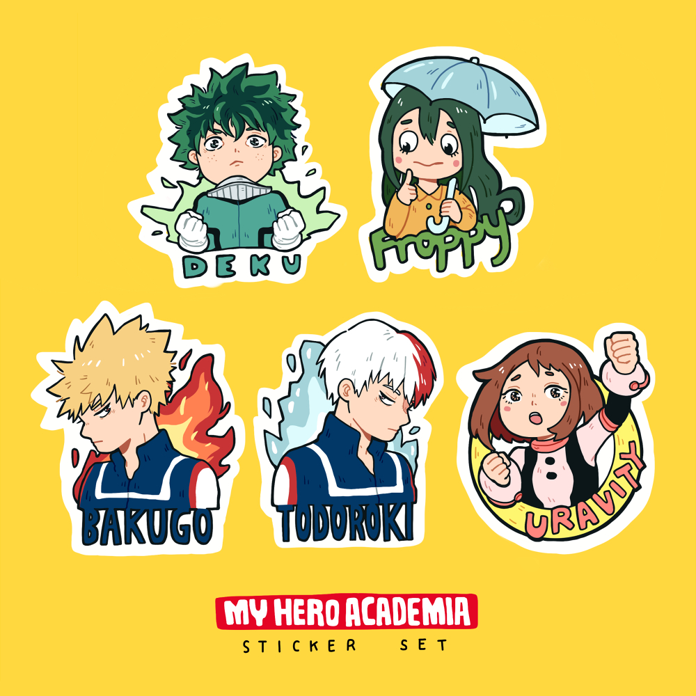 Sticker, hình dán Anime My hero academia - học viện anh hùng  dạng set mẫu mã đa dạng