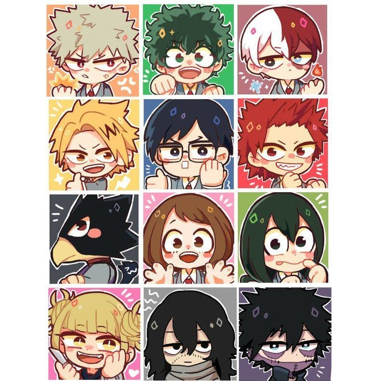 Sticker, hình dán Anime My hero academia - học viện anh hùng  dạng set mẫu mã đa dạng