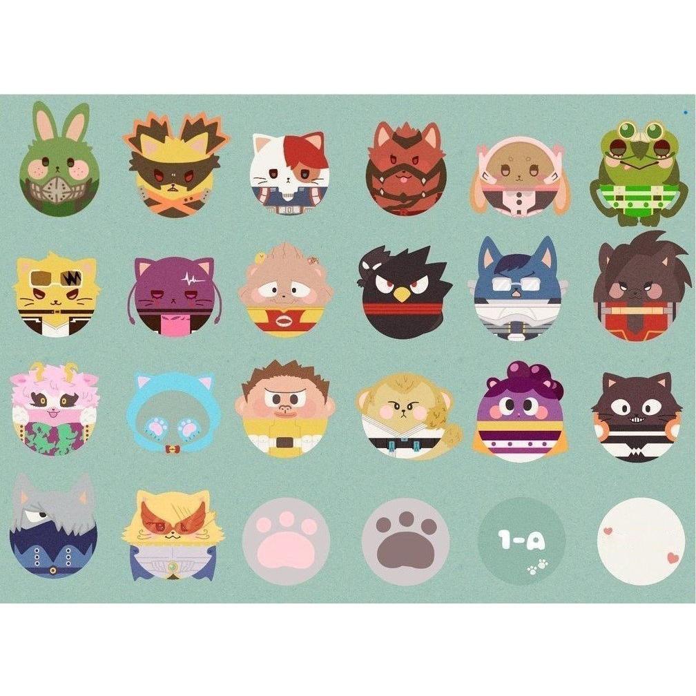 Sticker, hình dán Anime My hero academia - học viện anh hùng  dạng set mẫu mã đa dạng