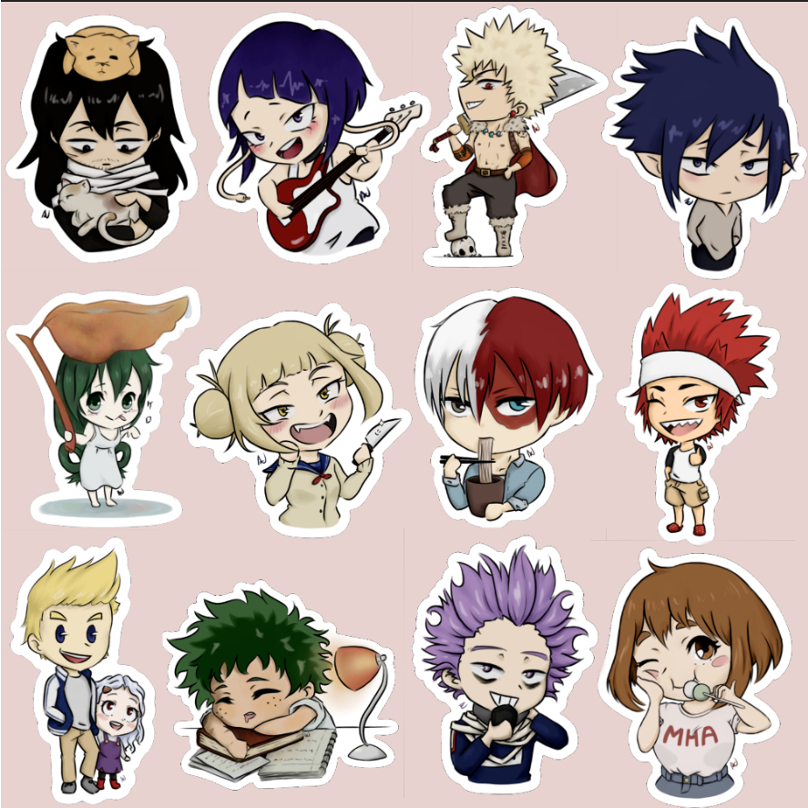 Sticker, hình dán Anime My hero academia - học viện anh hùng  dạng set mẫu mã đa dạng