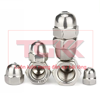 Đai ốc mũ inox 304