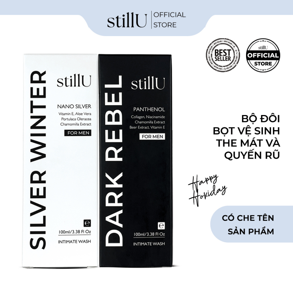 Combo dung dịch vệ sinh tạo bọt nam giới, dung dịch vệ sinh nam Dark Rebel 100ml & Silver Winter 100ml