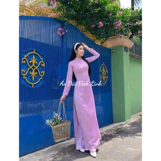 Áo dài màu tím cà vải lụa mềm mịn - Áo Dài Đan Linh