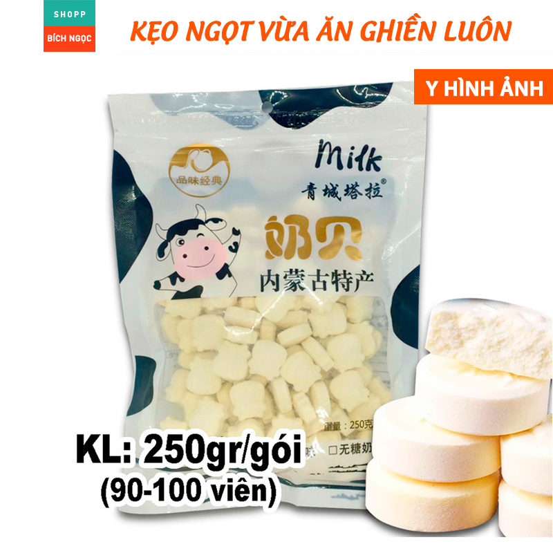 Kẹo Sữa Bò Non Nén Mông Cổ Rất Ngon, Bổ Sung Dinh Dưỡng Sắt Và Canxi Cho Trẻ Em Gói 100 Viên 250g