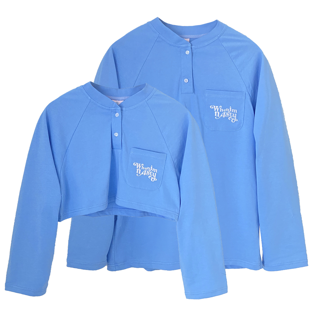 Áo polo tay dài đơn giản nam nữ vải cotton thoáng mát thêu logo Daybyday thiết kế WHENIMNASTY