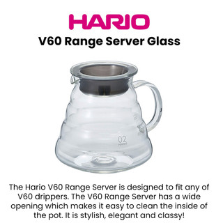 Bình Nước Thủy Tinh Phục Vụ Cà Phê Hario V60 Range Server Clear