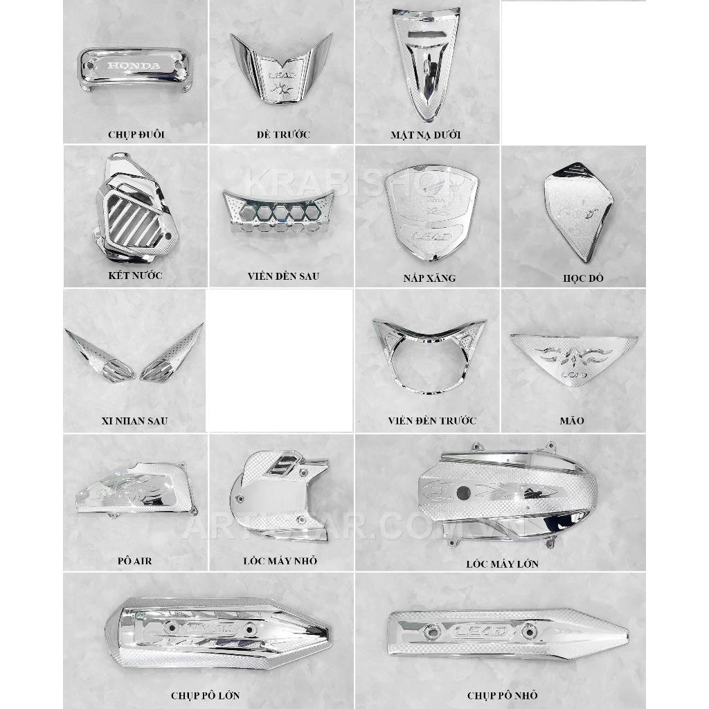 Bộ 15 món Lead 2013-2016 mạ crom