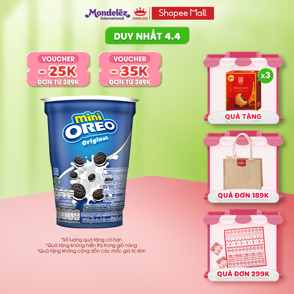 Bánh quy OREO mini vị vani, ly 61.3g