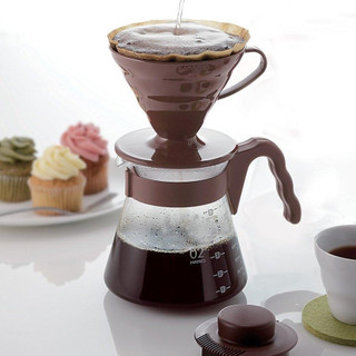 Set Bình Pha Cà Phê Drip Hario V60 Coffee server 02 Set #Nâu