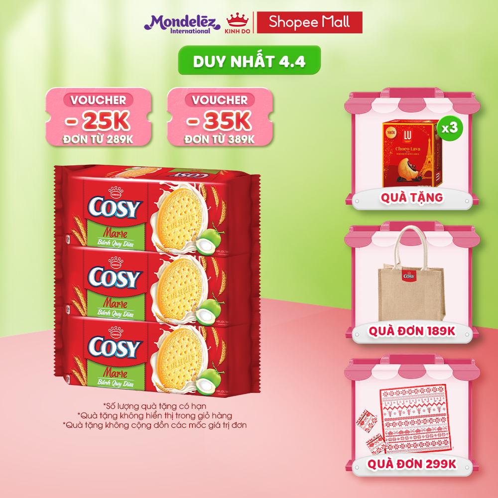 Combo 3 Gói Bánh Quy Dừa COSY Marie 3x136g