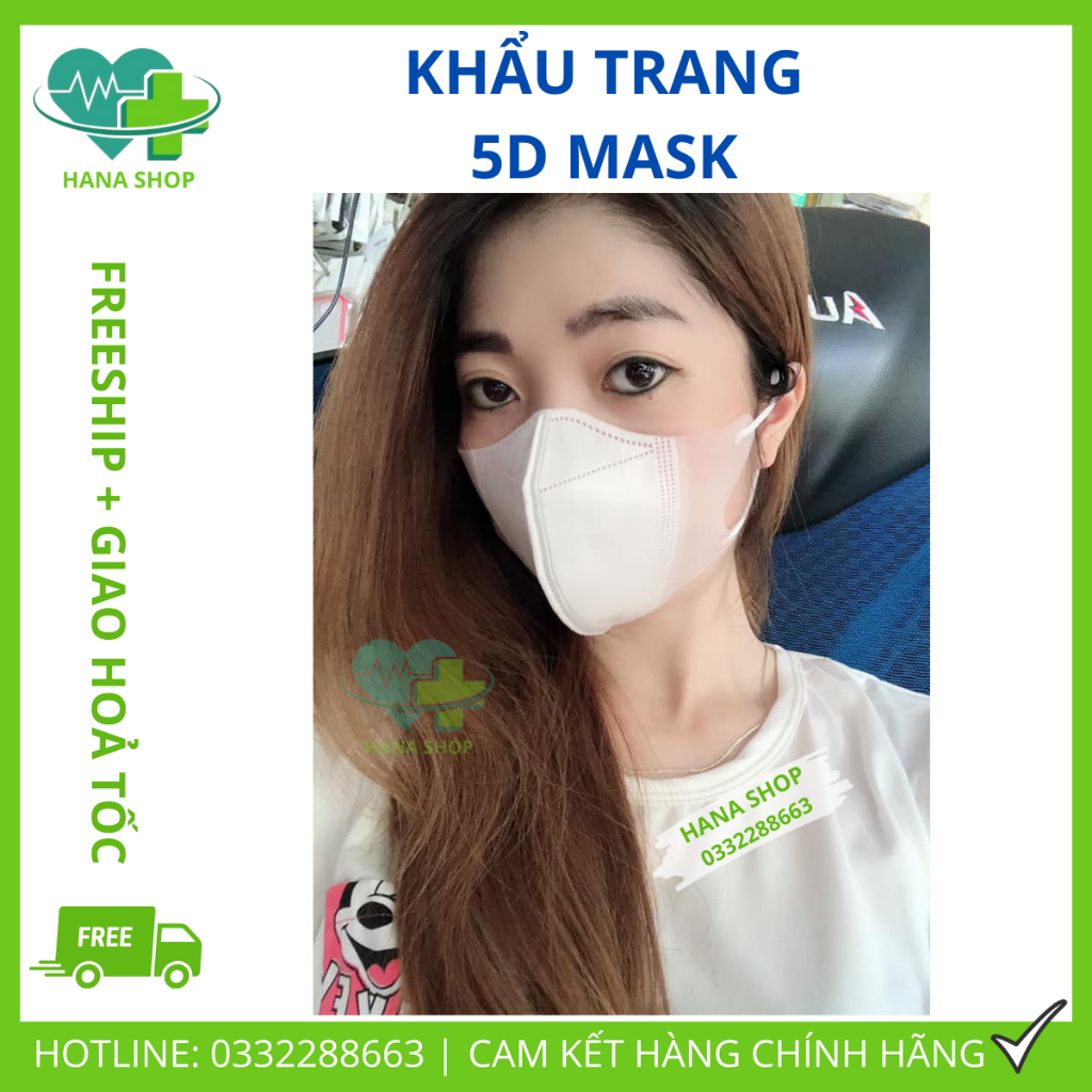 [Set 110c] Khẩu Trang 5D Mask SEIKO [Dành Cho Người Mặt To], Hàng Chính Hãng Vải Không Dệt 3 Lớp Lọc Bụi Mịn