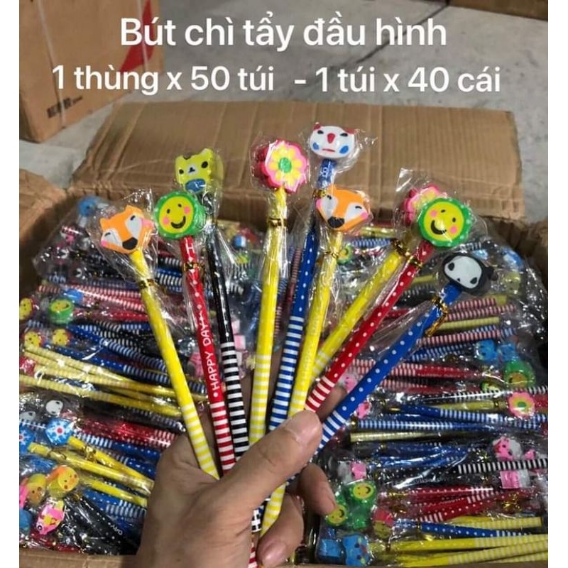 Bút chì đầu tẩy hình ngộ nghĩnh cute