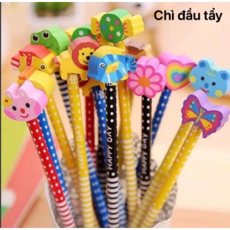 Bút chì đầu tẩy hình ngộ nghĩnh cute