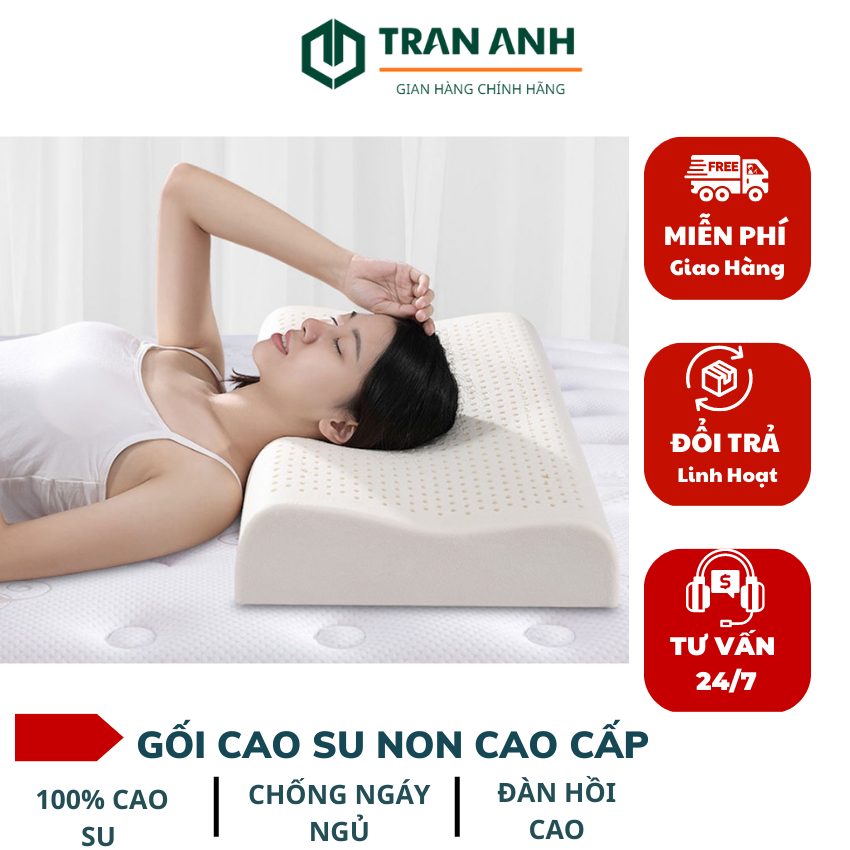 Gối cao su non KAW, Màu trắng, Kích thước 40x60