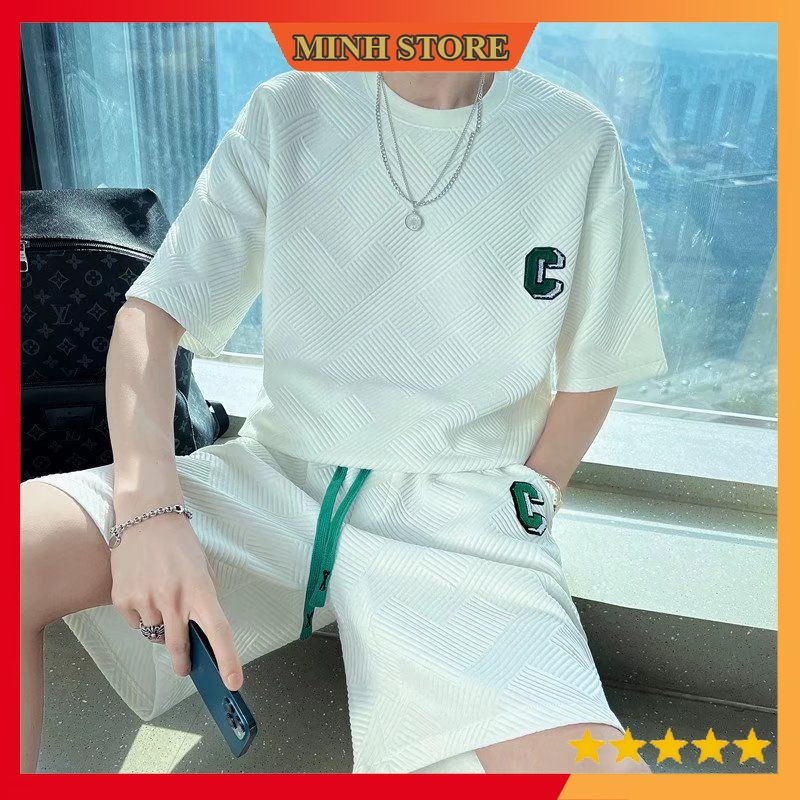 Bộ Thể Thao Cao Cấp Cotton Xốp Vân Nổi, Bộ Đồ Mặc Nhà Co Giãn Thấm Hút Mồ Hôi Cực Tốt BO06 - MINHSTORE66