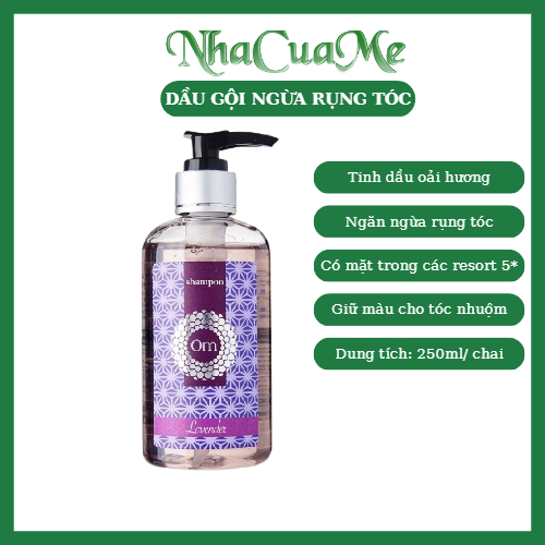 Dầu gội Lavender Om Fountain Dưỡng ẩm hỗ trợ giảm Gàu, ngứa, giảm Rụng tóc Tinh Dầu Oải Hương (dành cho tóc nhuộm)